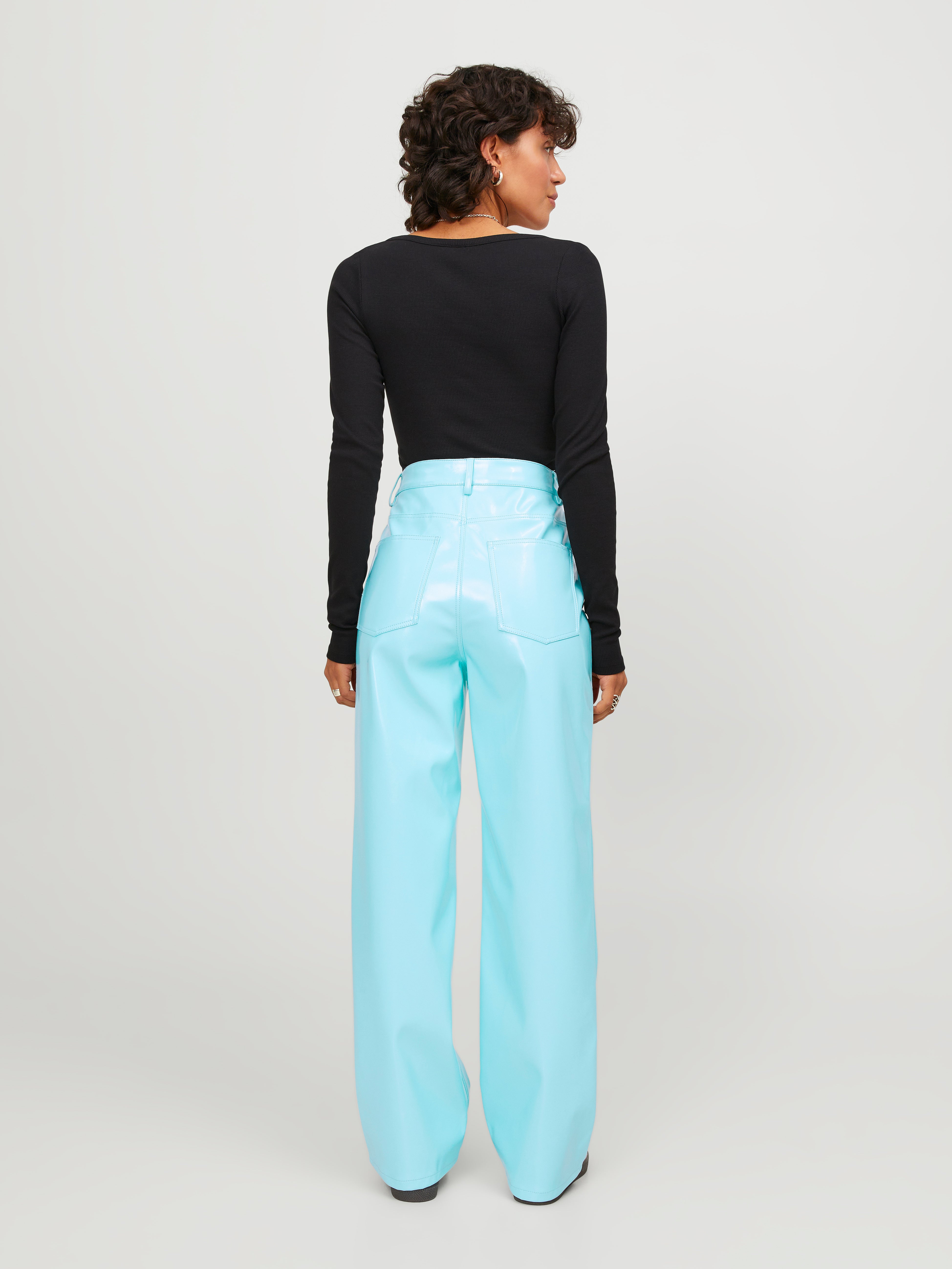 Hose in lederoptik blau Clearance